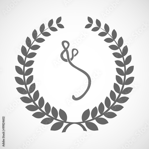 Isolated laurel wreath icon with  an ebola sign