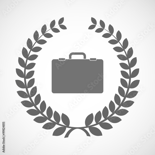 Isolated laurel wreath icon with  a breiefcase