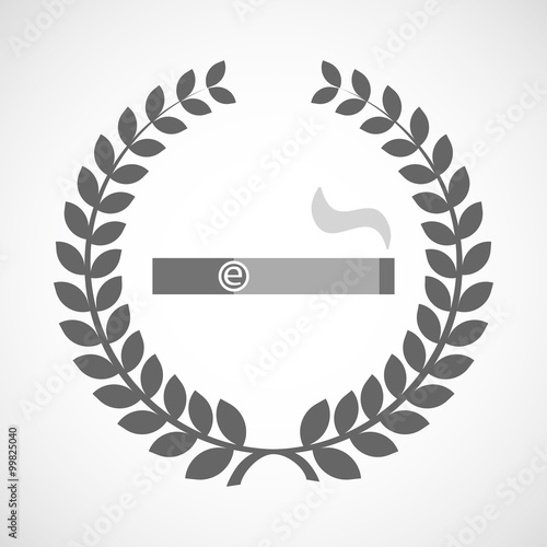 Isolated laurel wreath icon with an electronic cigarette