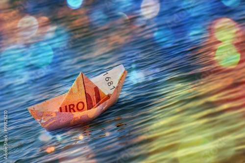 Boat Euro Money Origami