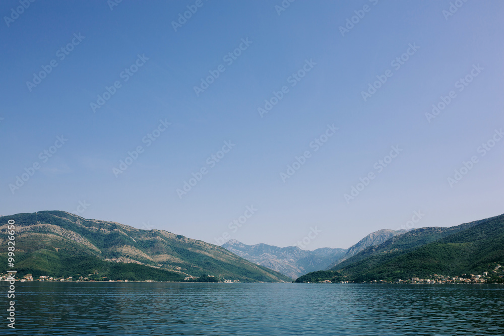 Beautiful view of landscape in Montenegro. Kotor Bay