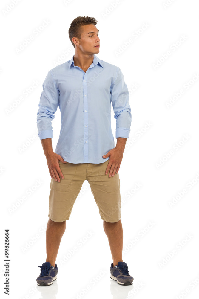 Handsome Young Man Looking Away Full Lenght Handsome Young Man Looking Away Full Lenght