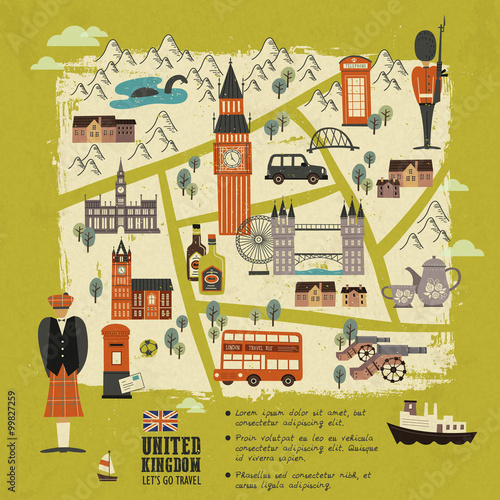 United Kingdom walking map