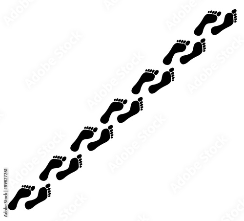 Fussspuren silhouette schwarz