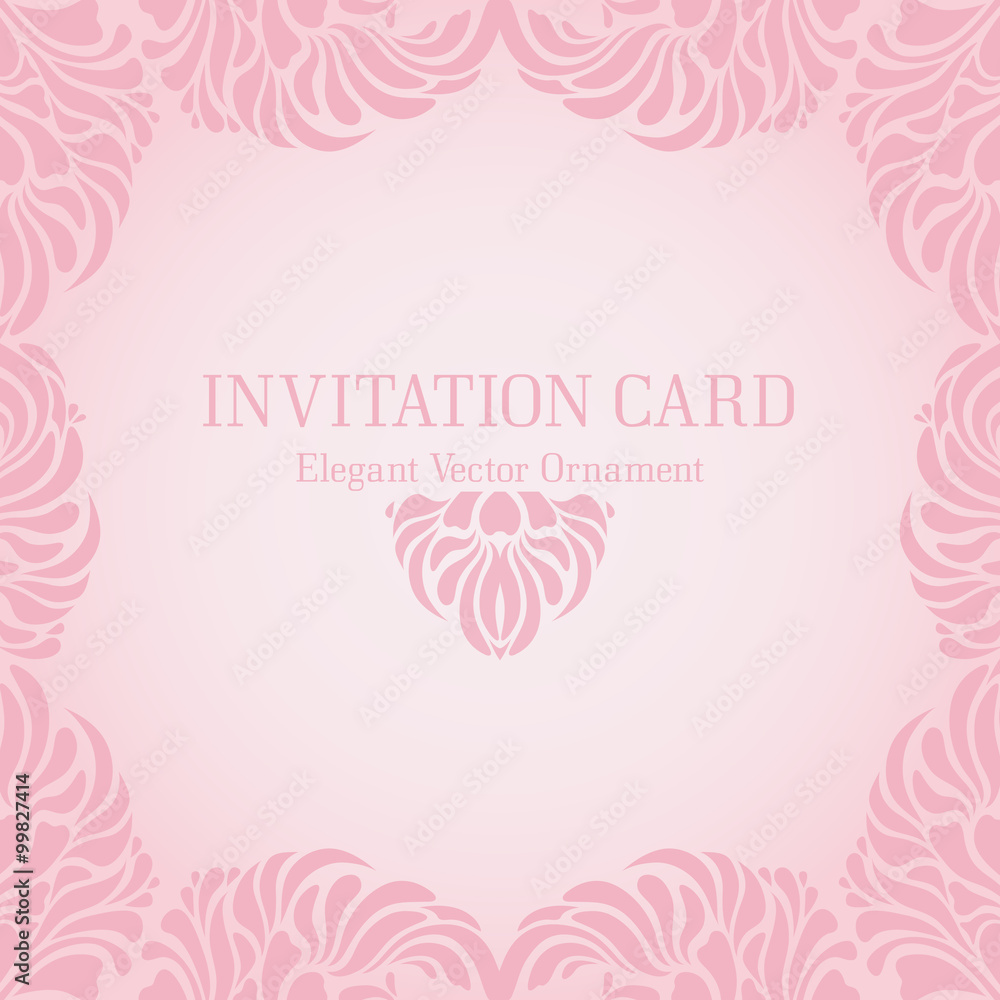 Vintage pastel template with  an elegant vector ornament