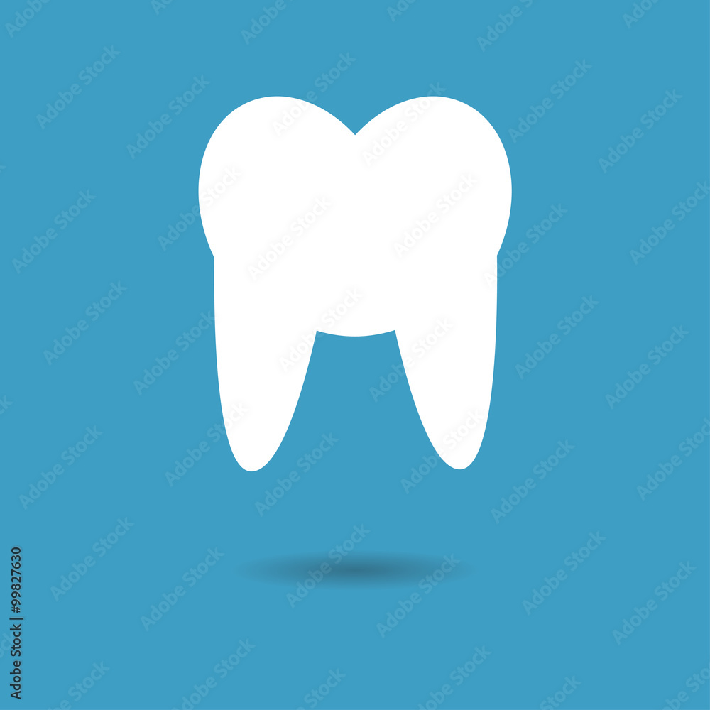 Tooth Icon with shadow. Vector illustration