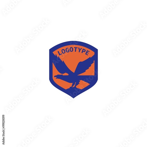 Vector of bird icon. Shield. Security company logo.  Business icon for the other company. Design element.  Illustration.
