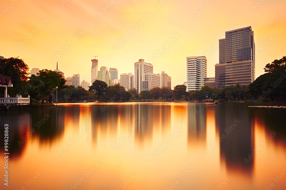Bangkok at the sunset