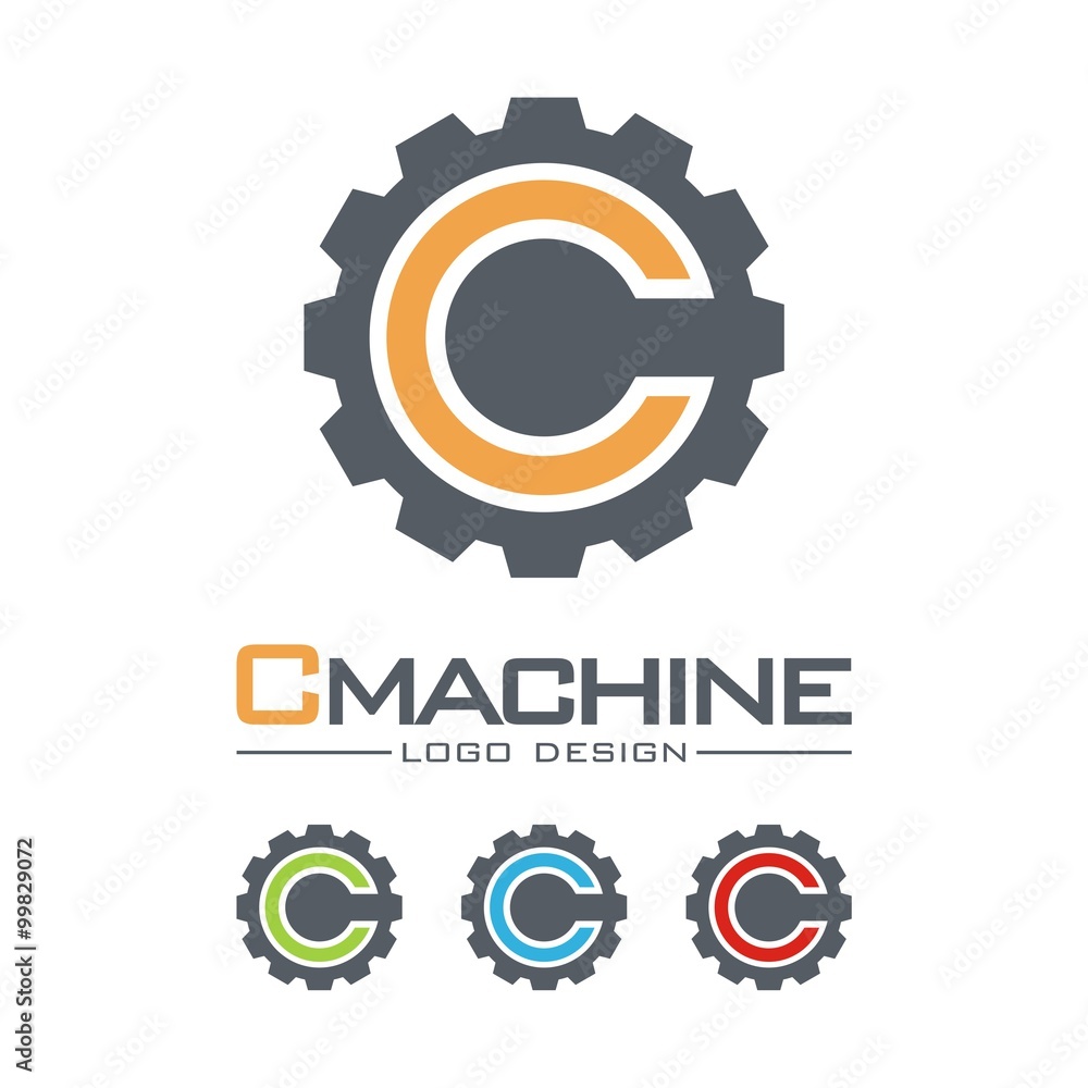 Machine Logo, Gear, Circle Letter C Design Logo Vector Machine Logo, Gear, Circle Letter C Design Logo Vector