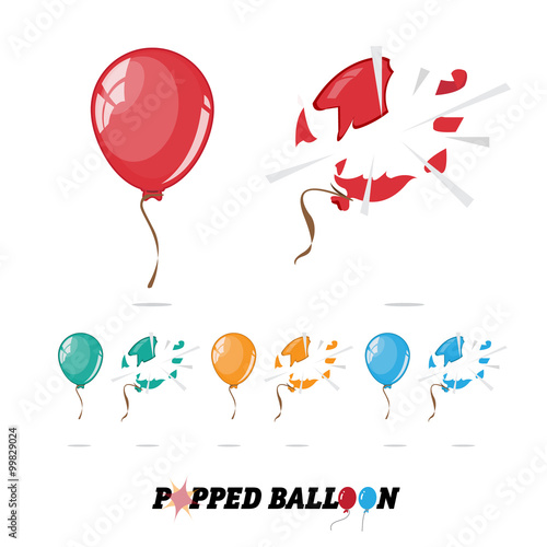 popped balloon - vector