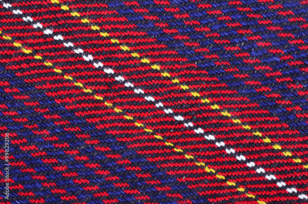 Bulgarian hand embroidery texture in old style with woolen thread Bulgarian hand embroidery texture in old style with woolen thread
