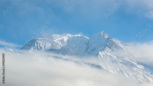 Timelapse of clouds passing over the Mont Blanc peak, the highest European mountain. 4K footage