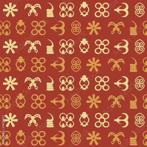 seamless pattern with adinkra symbols for your design