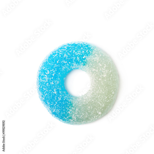 Torus shaped gelatin candy isolated