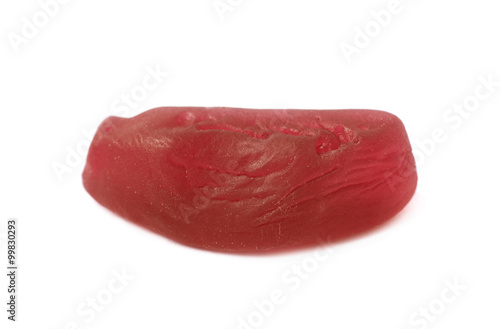 Gelatin based red candy isolated