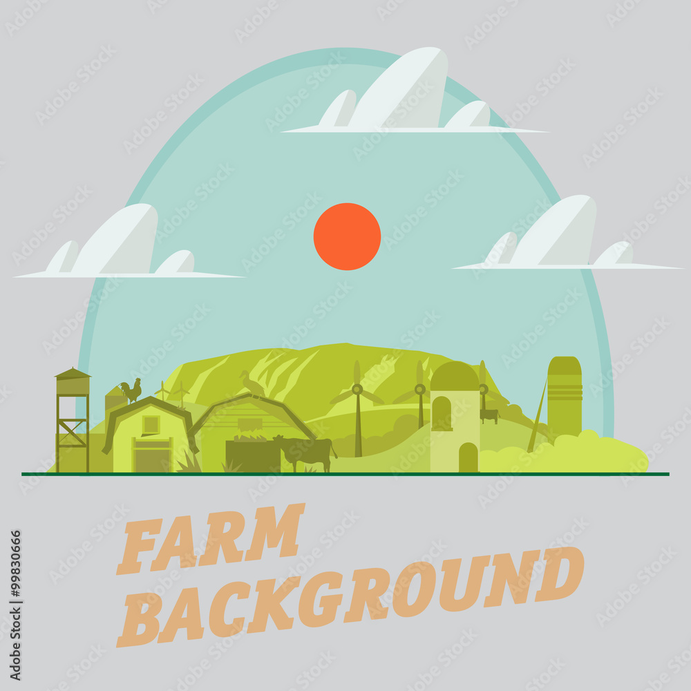 Naklejka premium farm background - vector