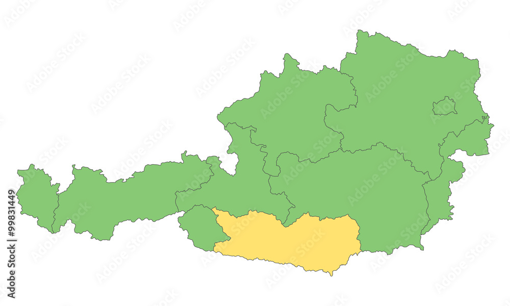 Österreich - Kärnten (Vektor in Grün)