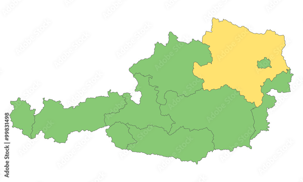 Österreich - Niederösterreich (Vektor in Grün)