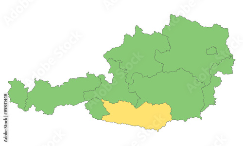 Österreich - Kärnten (Vektor in Grün)