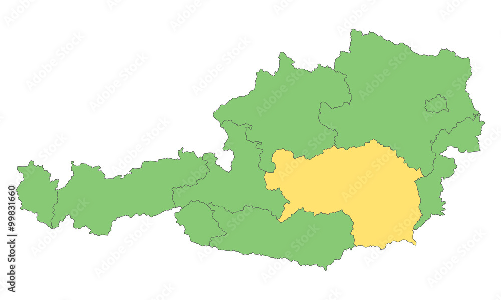 Österreich - Steiermark (Vektor in Grün)