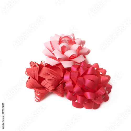 Decorational ribbon gift bow isolated