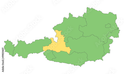 Österreich - Salzburg (Vektor in Grün)