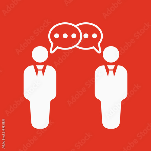 The negotiations icon. Debate and dialog, discussion, conversations symbol. Flat