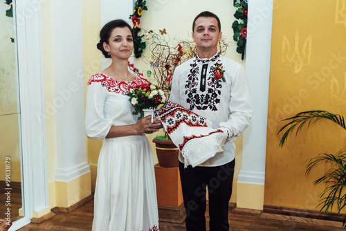 stylish bride and groom, traditional official wedding ceremony © sonyachny