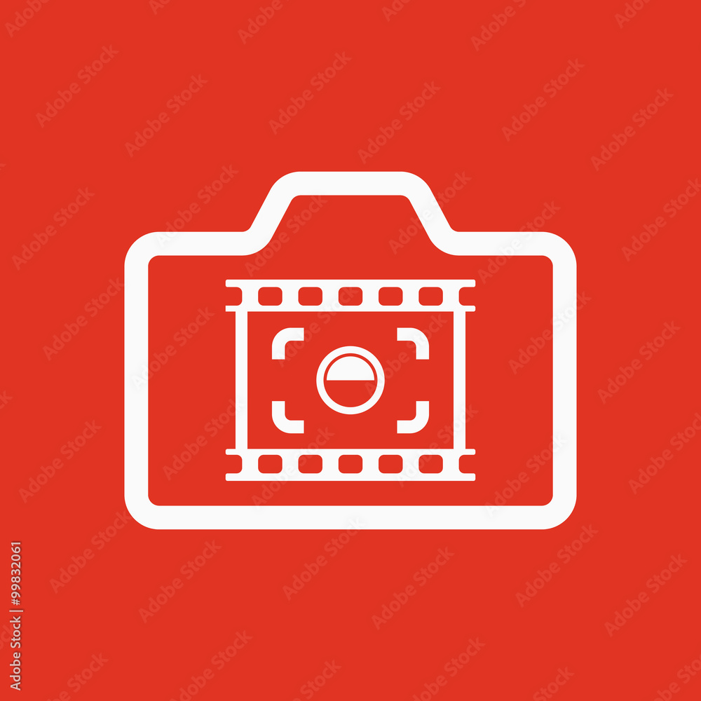 The camera icon. Photo and photographer, film symbol. Flat The camera icon. Photo and photographer, film symbol. Flat