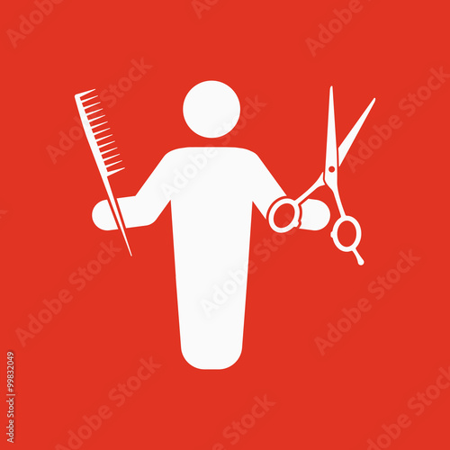 The barber avatar icon. Barbershop and hairdresser, haircutter symbol. Flat