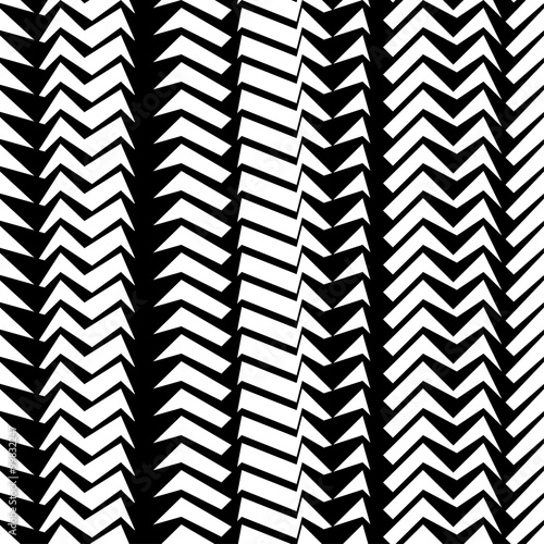 Seamless black and white decorative vector background with abstract geometric pattern