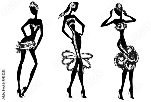 black and white fashion silhouette