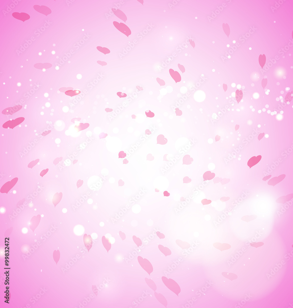 Hearts with light pink background vector design
