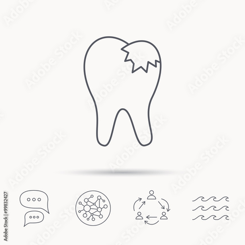 Dental fillings icon. Tooth restoration sign.