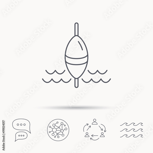 Fishing float icon. Fisherman bobber sign.