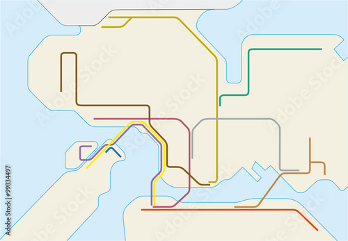 Route map of the Hong Kong metro