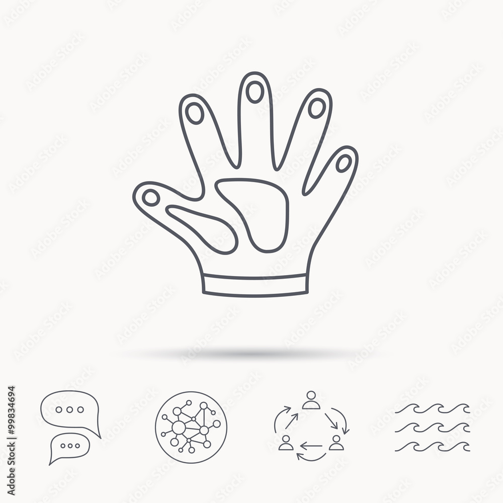 Obraz premium Construction gloves icon. Textile protection.