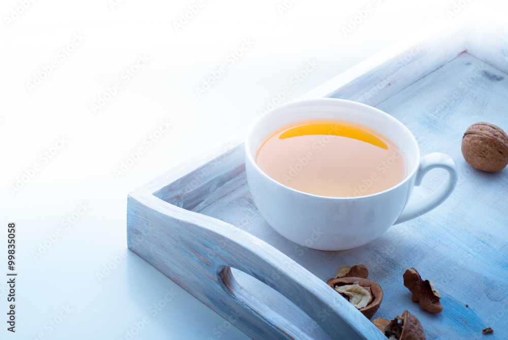 Cup of hot tea on the windowsill Cup of hot tea on the windowsill
