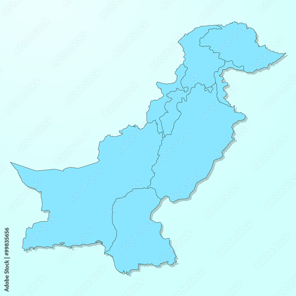 Pakistan map on blue degraded background vector