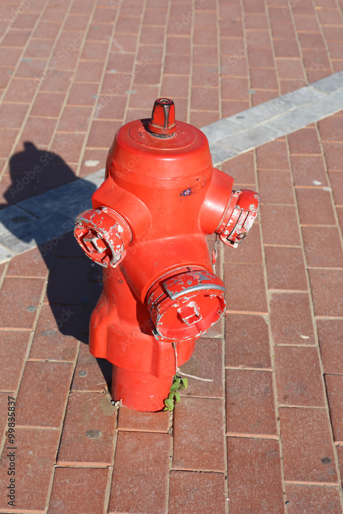 Red Water Hydrant in Agadir,Morocco