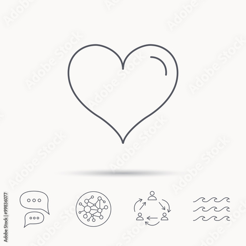 Love heart icon. Life sign.
