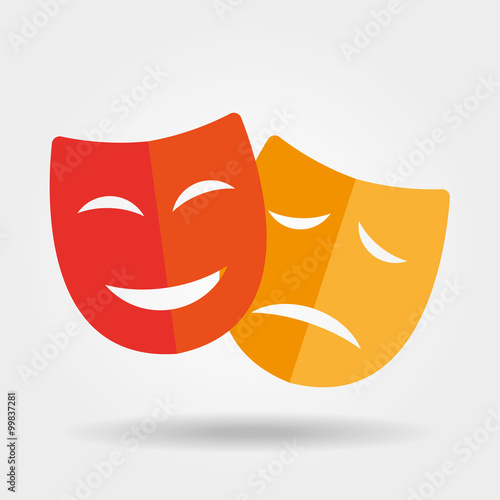 Mask icon/Theater icon with happy and sad masks