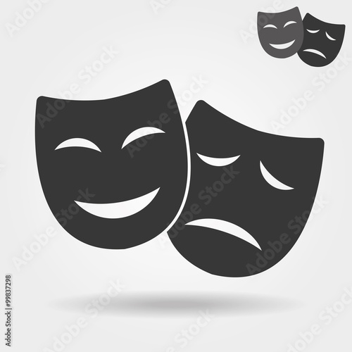 Mask icon/Theater icon with happy and sad masks
