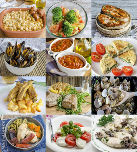 Amazing variety of different homemade dishes