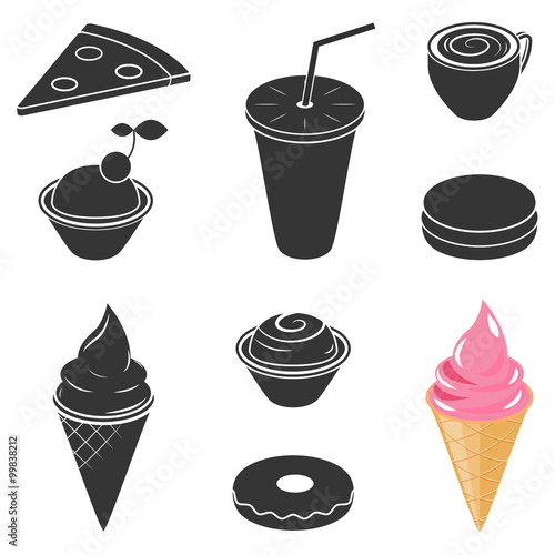 Fast food objects, and all sorts of sweets and food items.