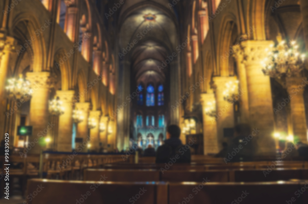 Interiors of Notre Dame, Paris