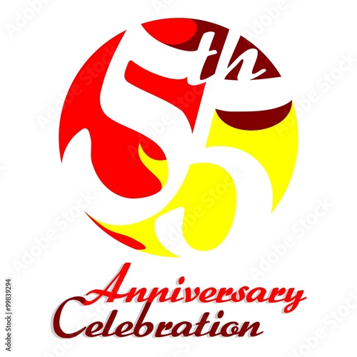 55th Anniversary Celebration - Birthday - Reunion Vector Logo