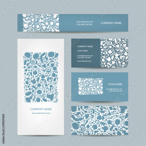 Business cards collection, floral design
