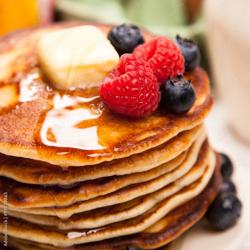 High pile of delicious pancakes High pile of delicious pancakes