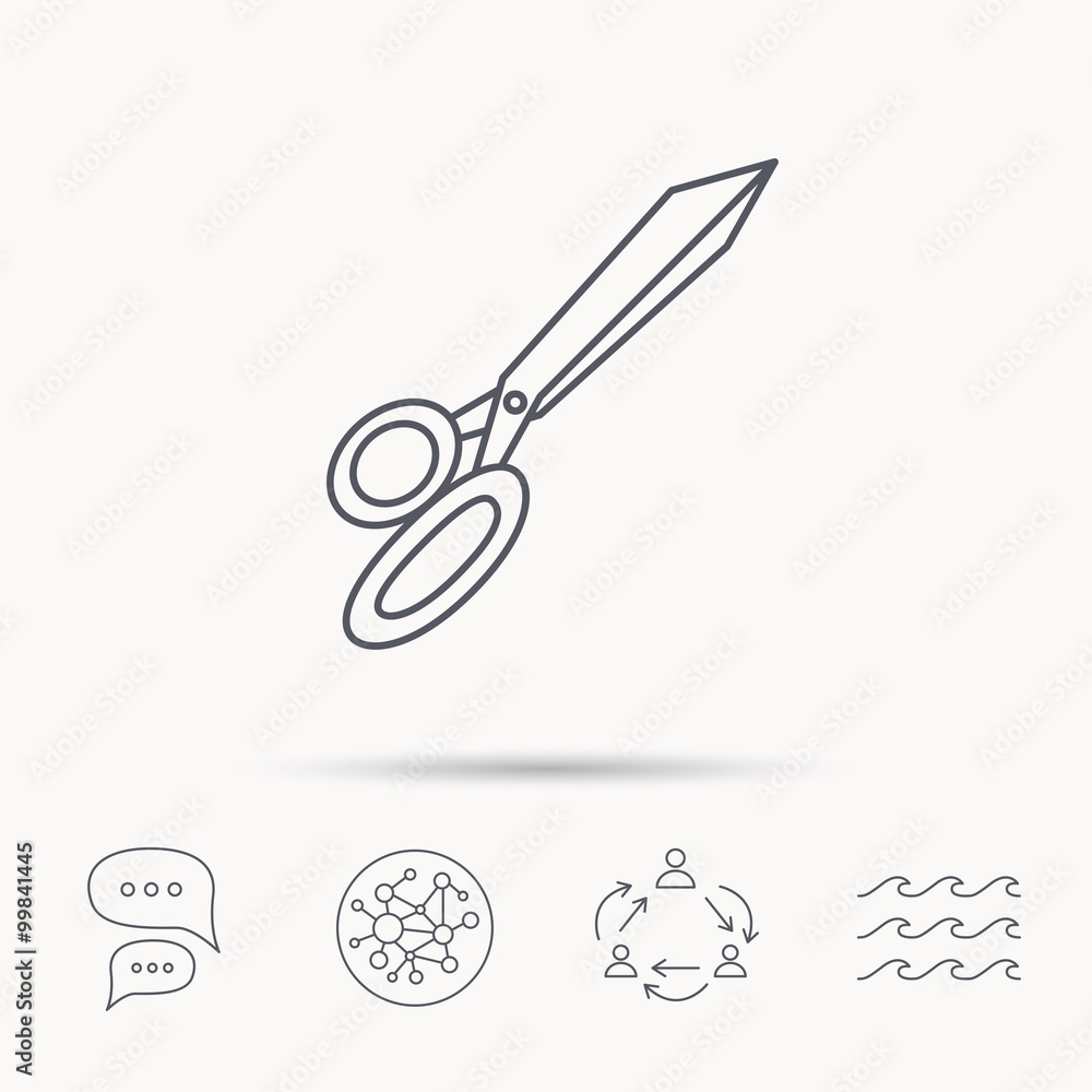 Fototapeta premium Tailor scissors icon. Hairdressing sign.